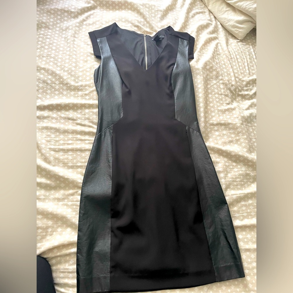 H&M leather/fabric mini dress
